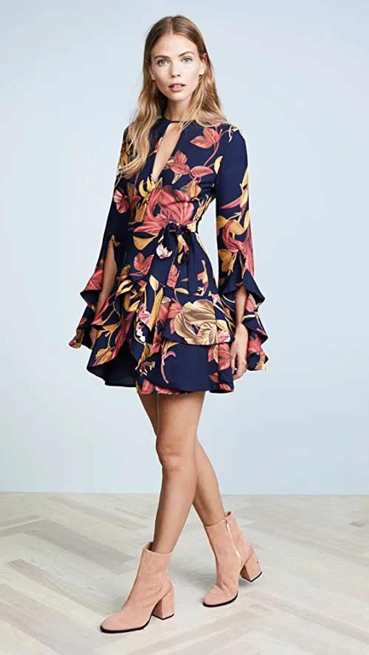 C/MEO Collective Gossamer Long Sleeve Mini Dress Floral Size S / Au 8 for rent on The Volte - main image