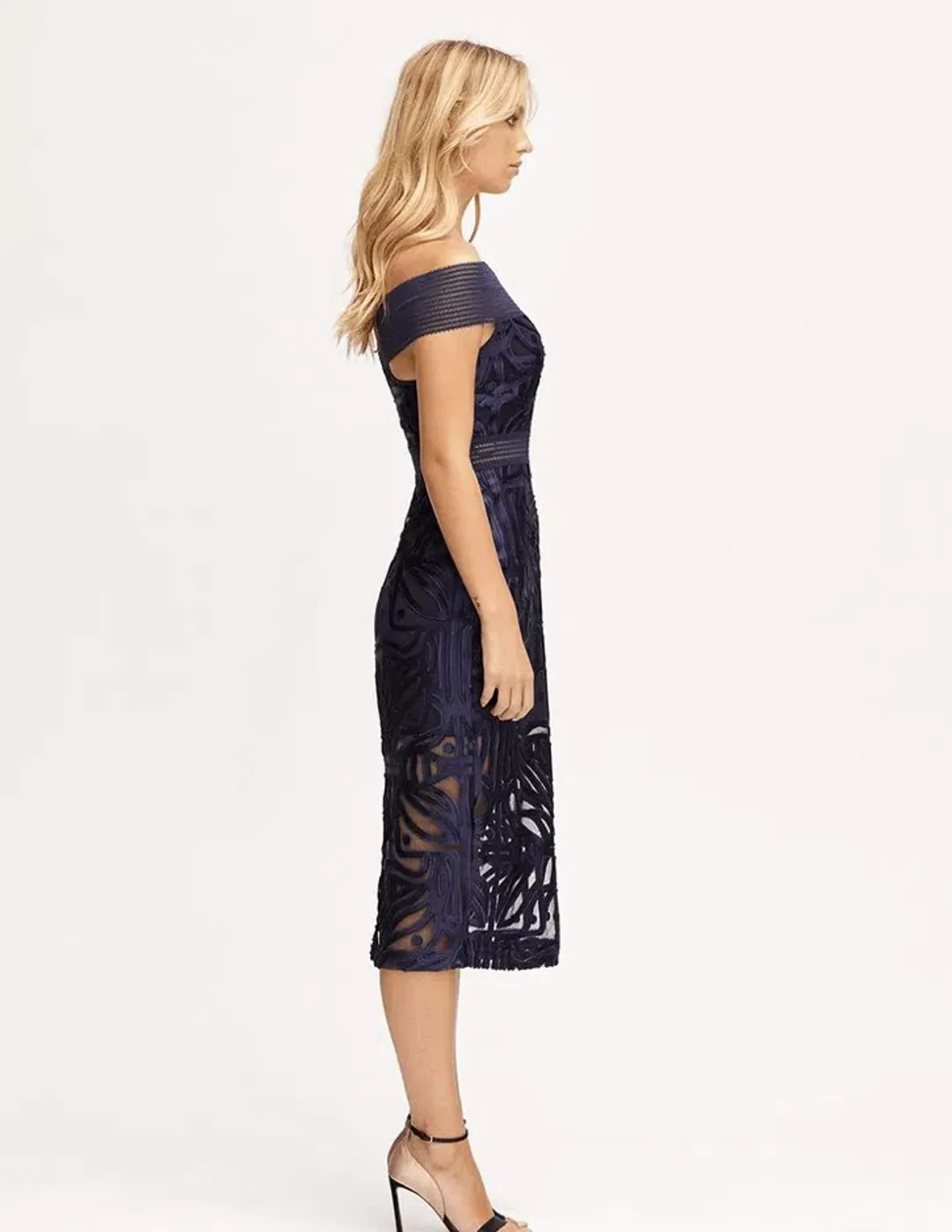Alice McCall Lunar Eclipse Midi Cocktail Dress Navy Size 6 for rent on The Volte - main image