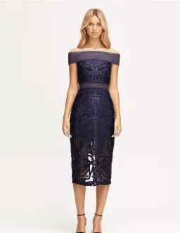 Alice McCall Lunar Eclipse Midi Cocktail Dress Navy Size 6 for rent on The Volte - image 2