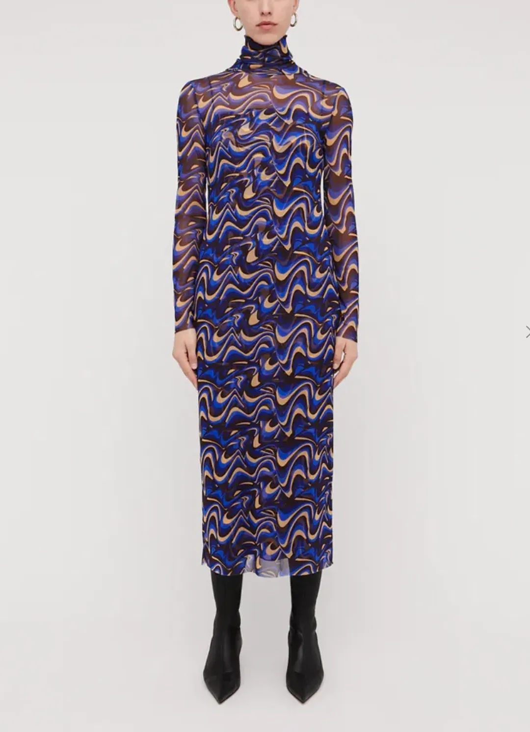 Scanlan Theodore Italian Wave Print Mesh Dress Print Size 6 for rent on The Volte - main image