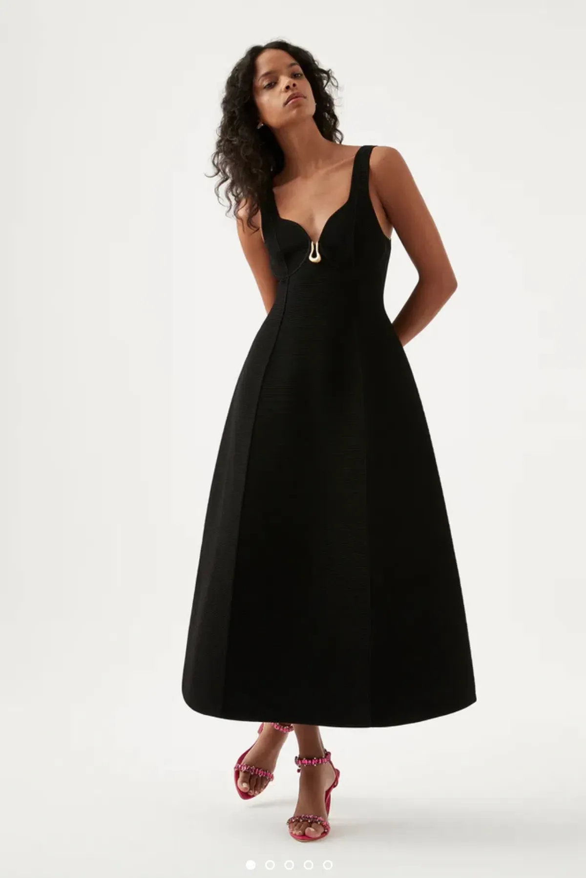 Aje Sylvette Knit Midi Dress Black Size XXS for rent on The Volte - main image