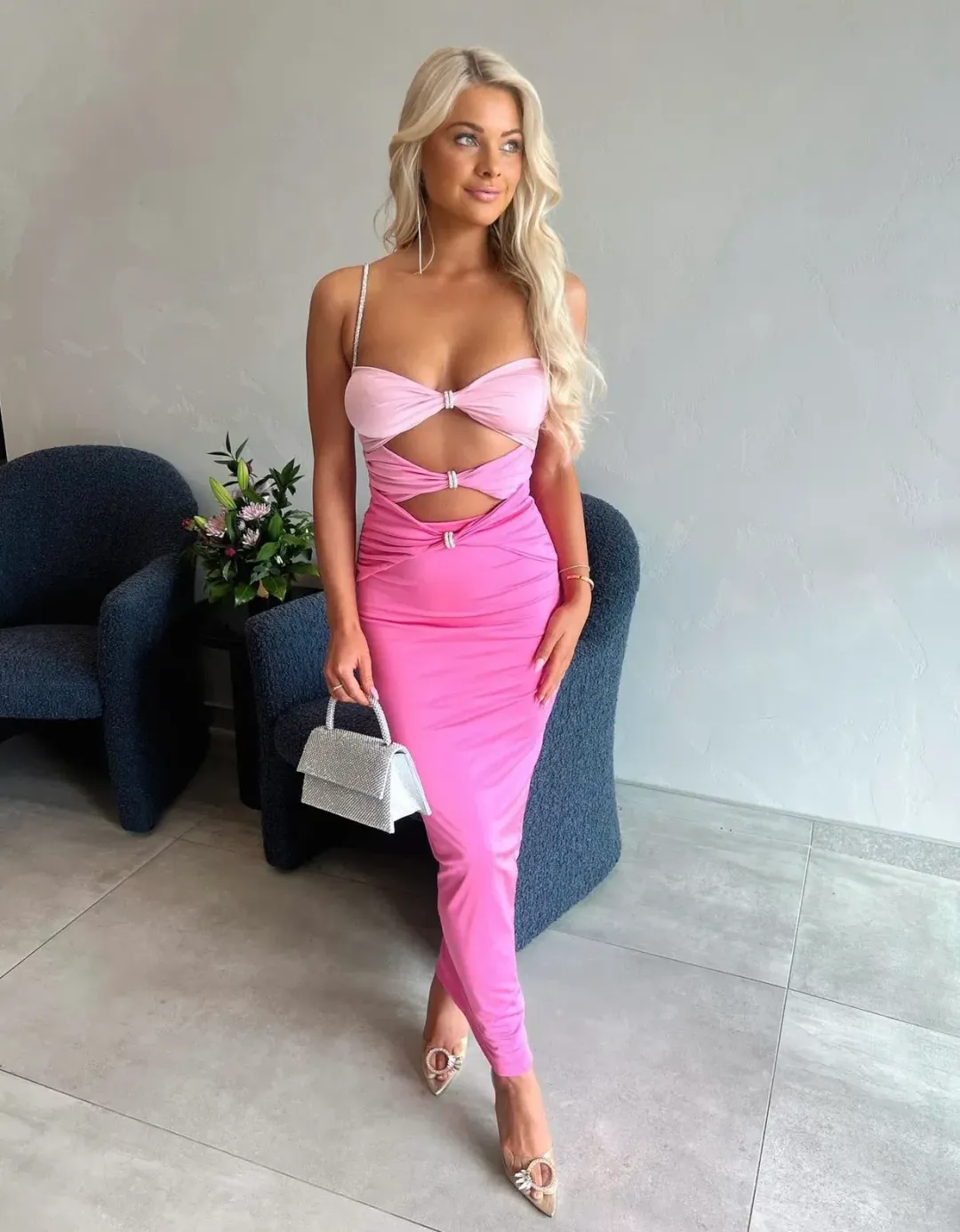 Eliya The Label Zora Dress Pink Size 6  for rent on The Volte - main image