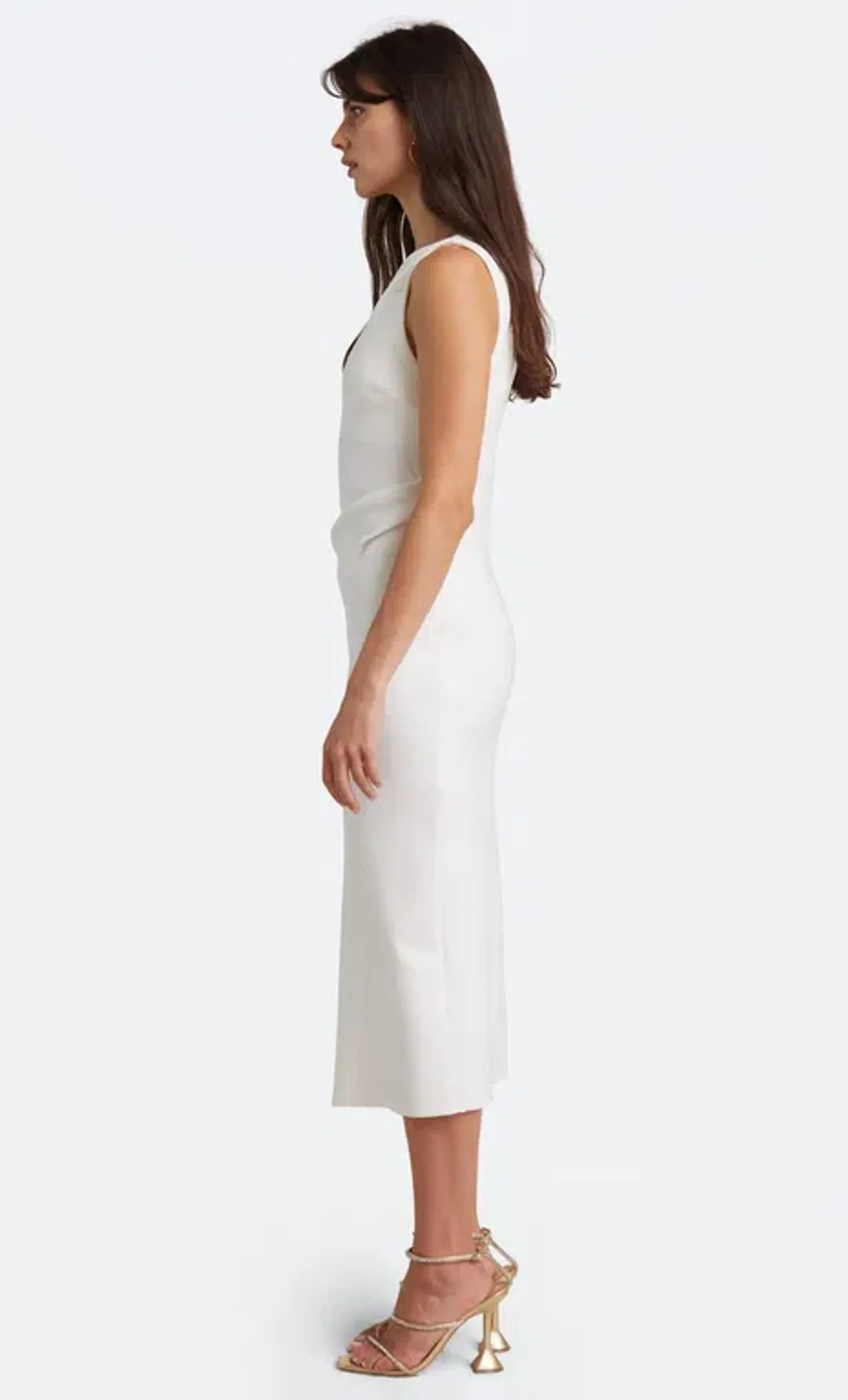 Bec & Bride Be Mine Asym Dress Midi White Size 12 for rent on The Volte - main image
