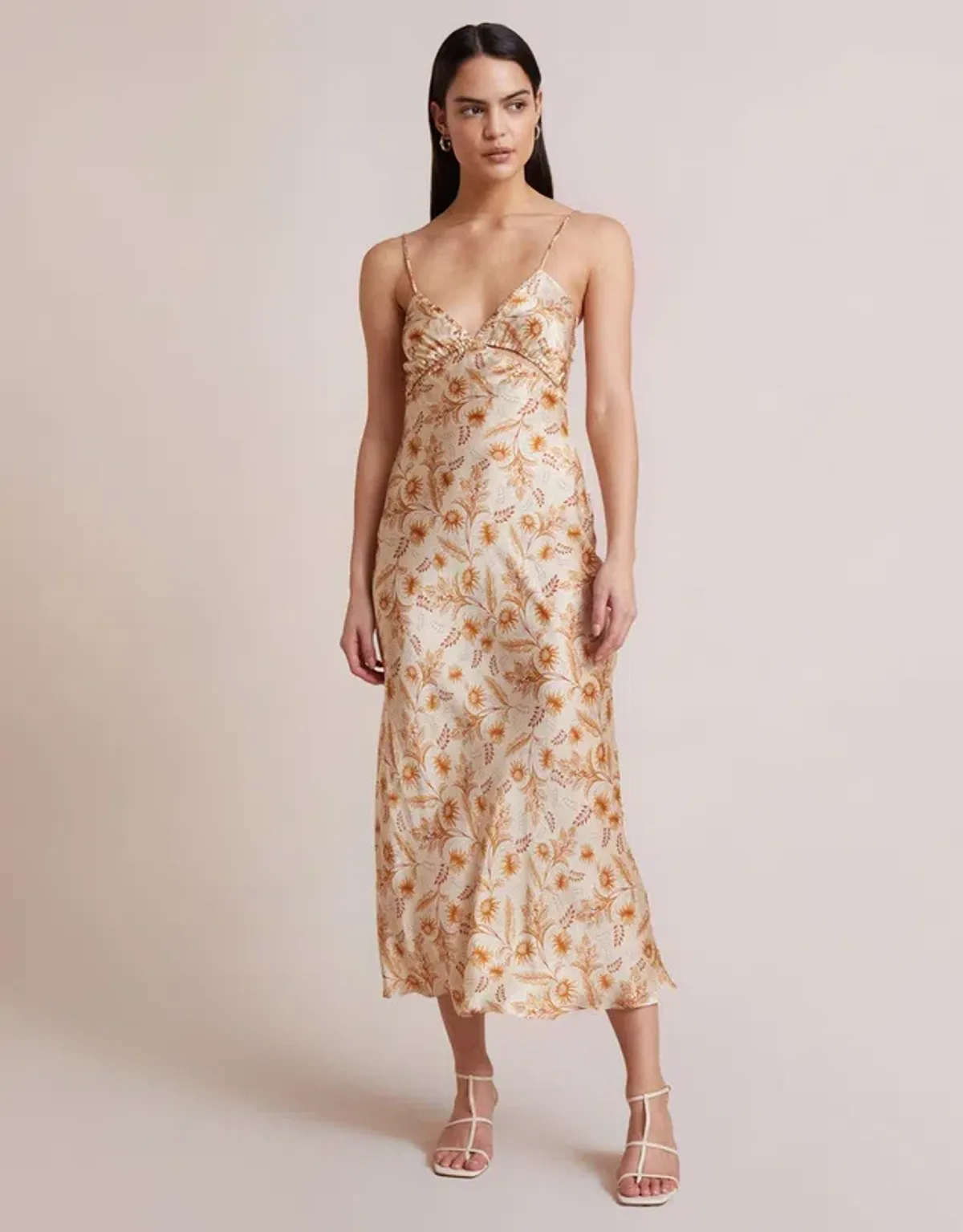 Bec & Bridge Fleetwood Midi Dress Floral Cream Size 10 for rent on The Volte - main image