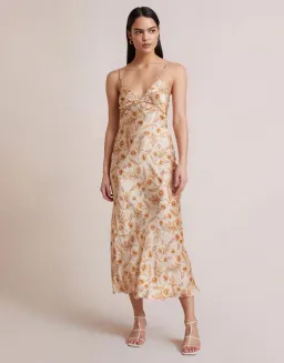 Bec & Bridge Fleetwood Midi Dress Floral Cream Size 10 for rent on The Volte - image 1
