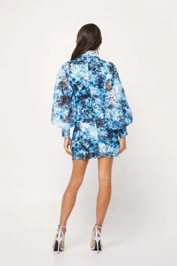 Mossman The High Rise Mini Dress Blue and white Size 8 for rent on The Volte - image 2