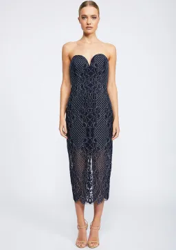 Shona Joy Lace Bustier Midi Dress Navy Size 12 / L for rent on The Volte - image 4