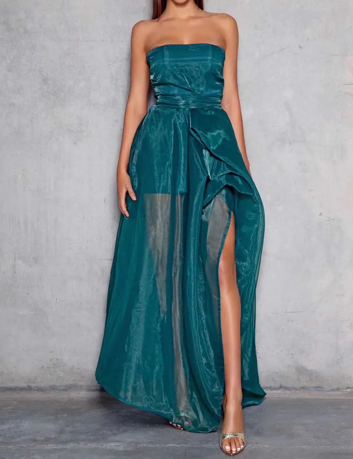 Elle Zeitoune Hazel Gown Green Size 12 for rent on The Volte - main image