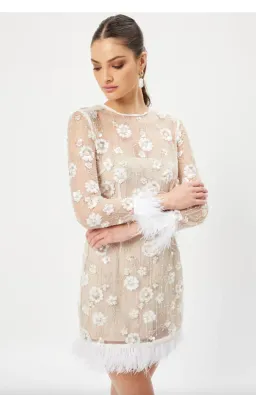 Eliatt Grandis Dress Feather and Applique Size S/AU 8 for rent on The Volte - image 3