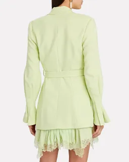 Jonathan Simkhai Victoria Lace Trimmed Blazer Dress Green Size 12 for rent on The Volte - image 3