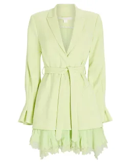 Jonathan Simkhai Victoria Lace Trimmed Blazer Dress Green Size 12 for rent on The Volte - image 4