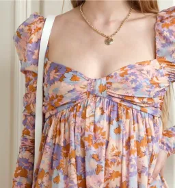 Zimmermann Violet Twist Front Midi Dress Floral Size 4/ Au 16 for rent on The Volte - image 1