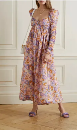 Zimmermann Violet Twist Front Midi Dress Floral Size 4/ Au 16 for rent on The Volte - image 2