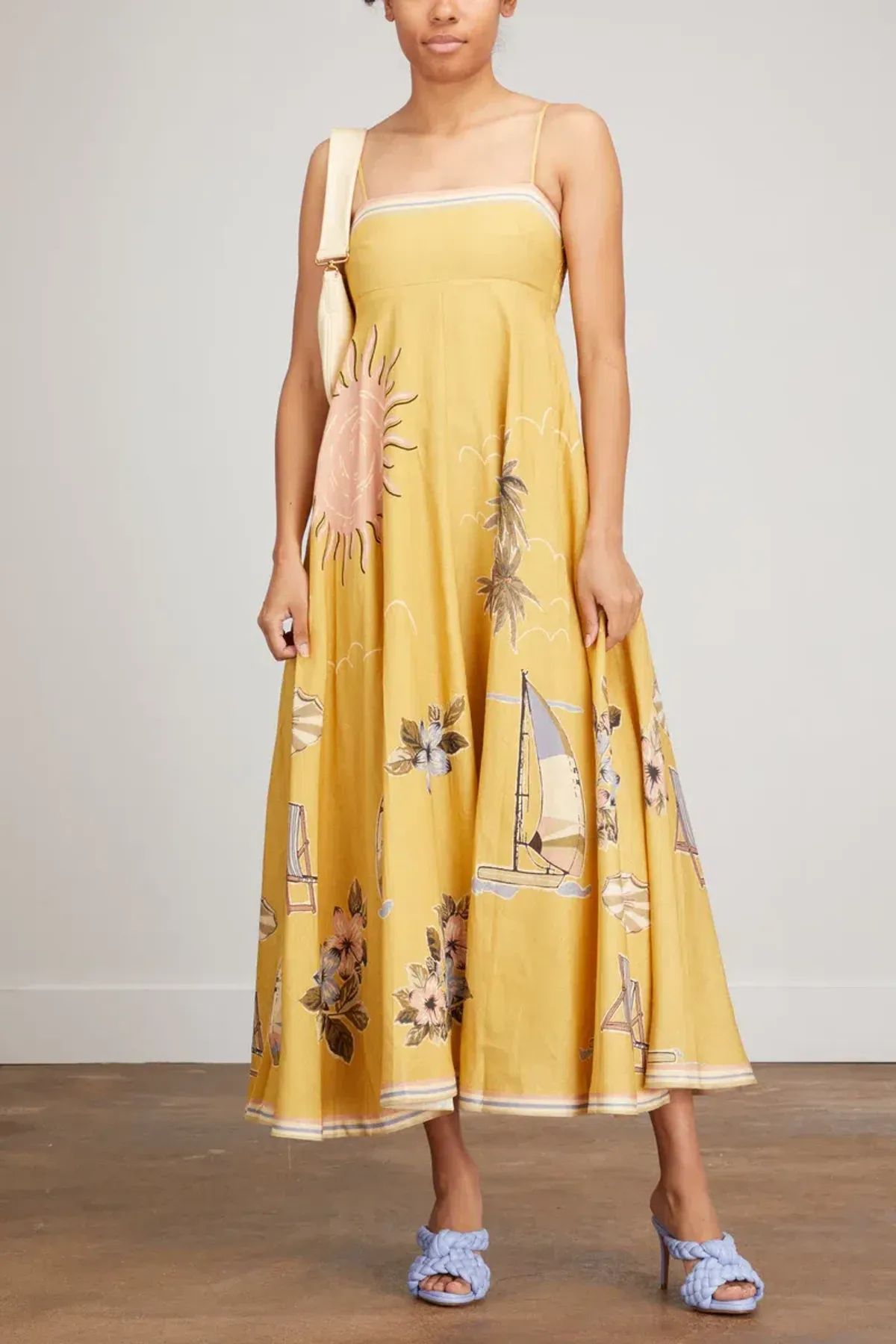 Alemais Sunset Shades Sundress In Sand Yellow Size 6 for rent on The Volte - main image
