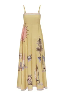 Alemais Sunset Shades Sundress In Sand Yellow Size 6 for rent on The Volte - image 3