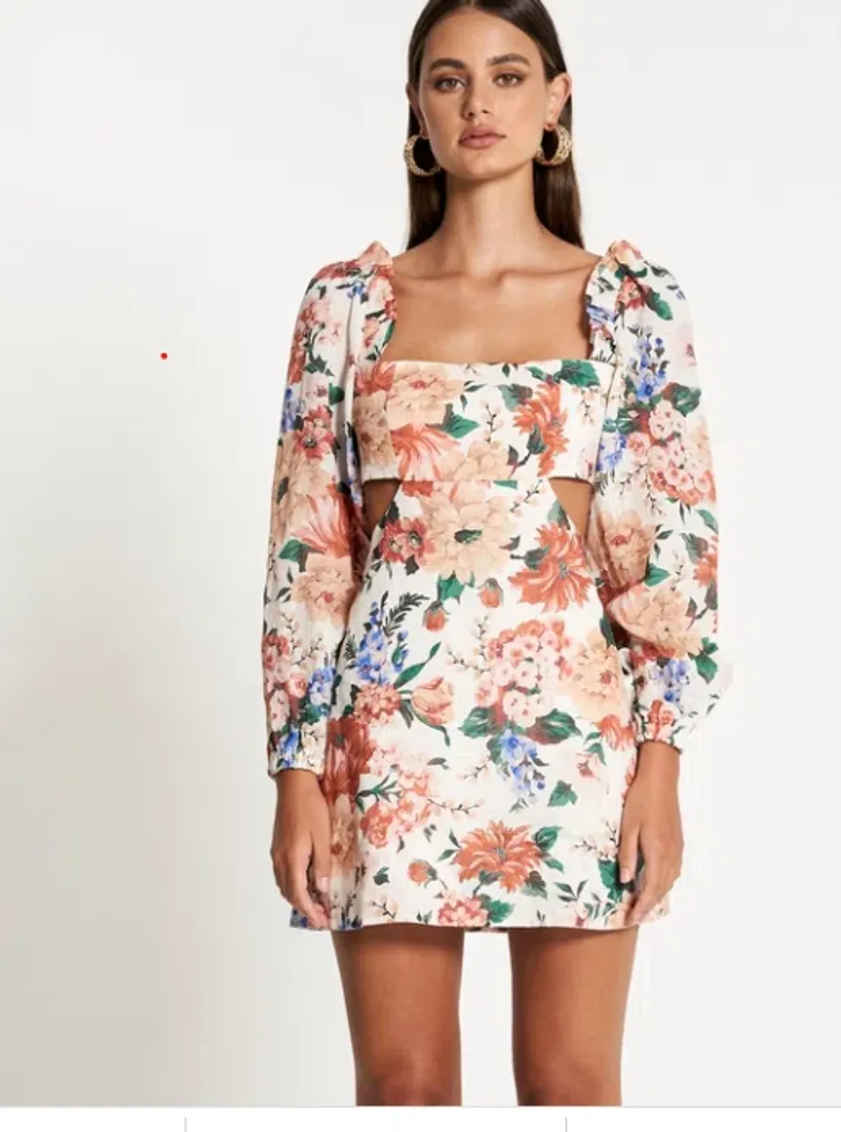 Sofia The Label Goldie Cut Out Mini Dress White Size AU 12 for rent on The Volte - main image