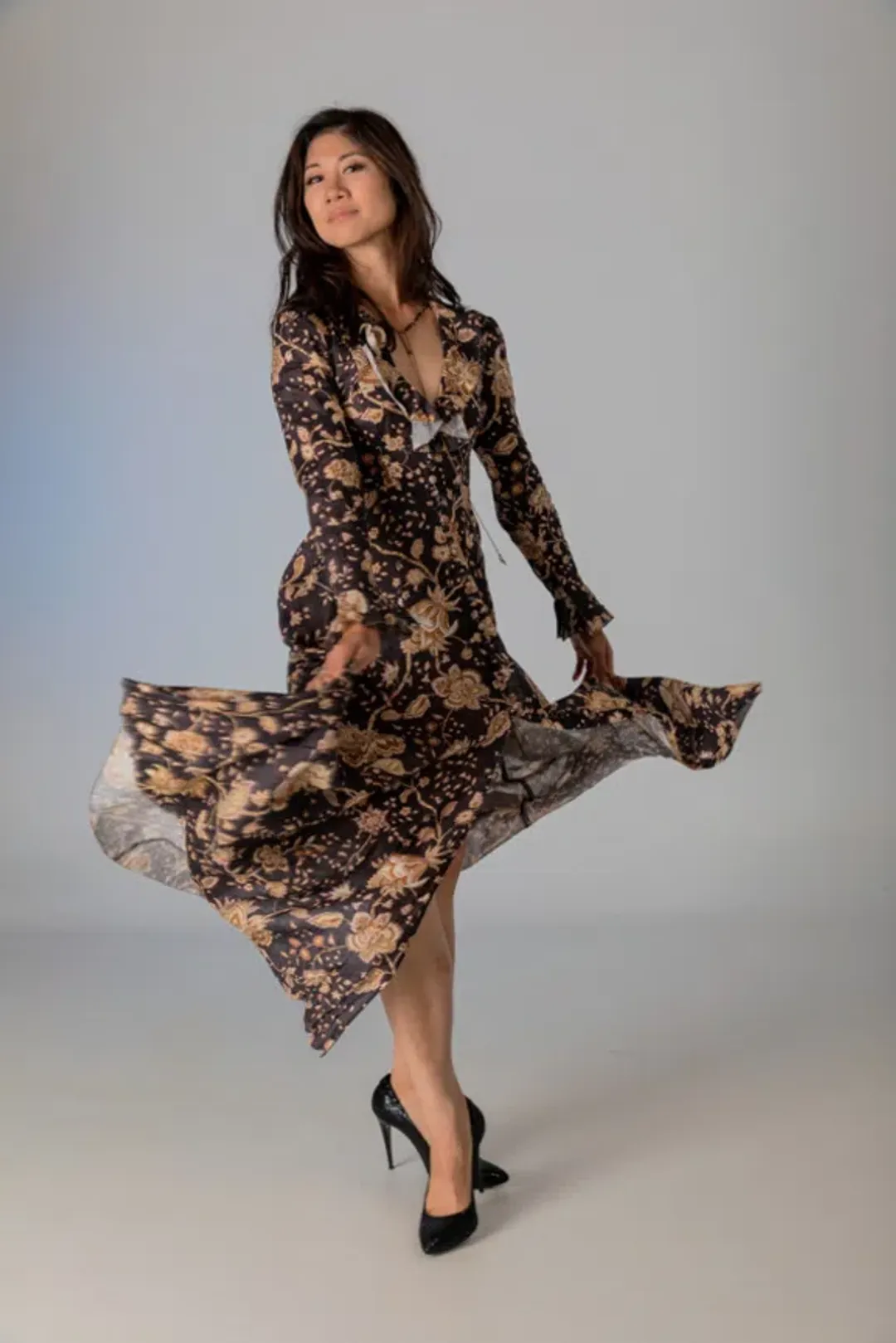 Zimmermann Veneto Ruffle-Trimmed Linen Maxi Dress Floral-Print Size 0/Au 8 for rent on The Volte - main image