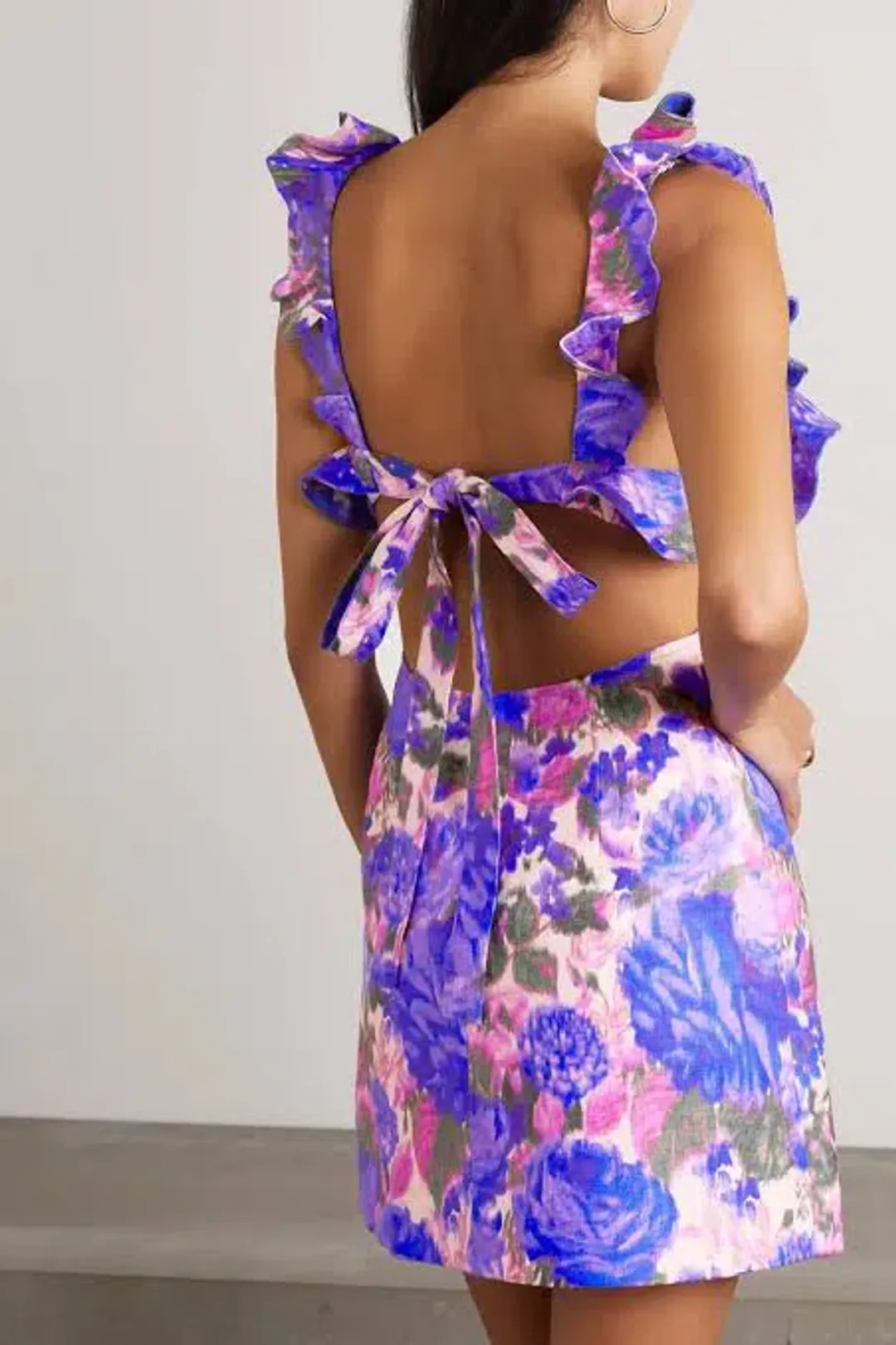 Zimmermann High Tide Mini Dress Purple Ikat Size 2 / Au 12 for rent on The Volte - main image