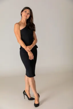 Scanlan Theodore One Shoulder Crepe Knit Dress for rent on The Volte - image 3