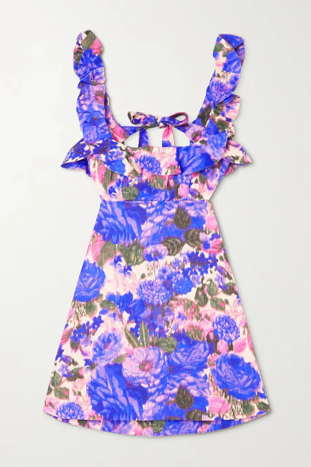 Zimmermann High Tide Frilled Mini Dress Purple Size 14 for rent on The Volte - main image
