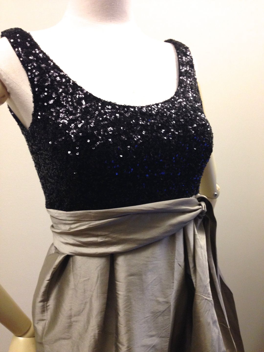 Matthew Eager Sequined Dress Taffeta silver skirt Size 10 For Race wear, formal, cocktails for rent on The Volte - main image