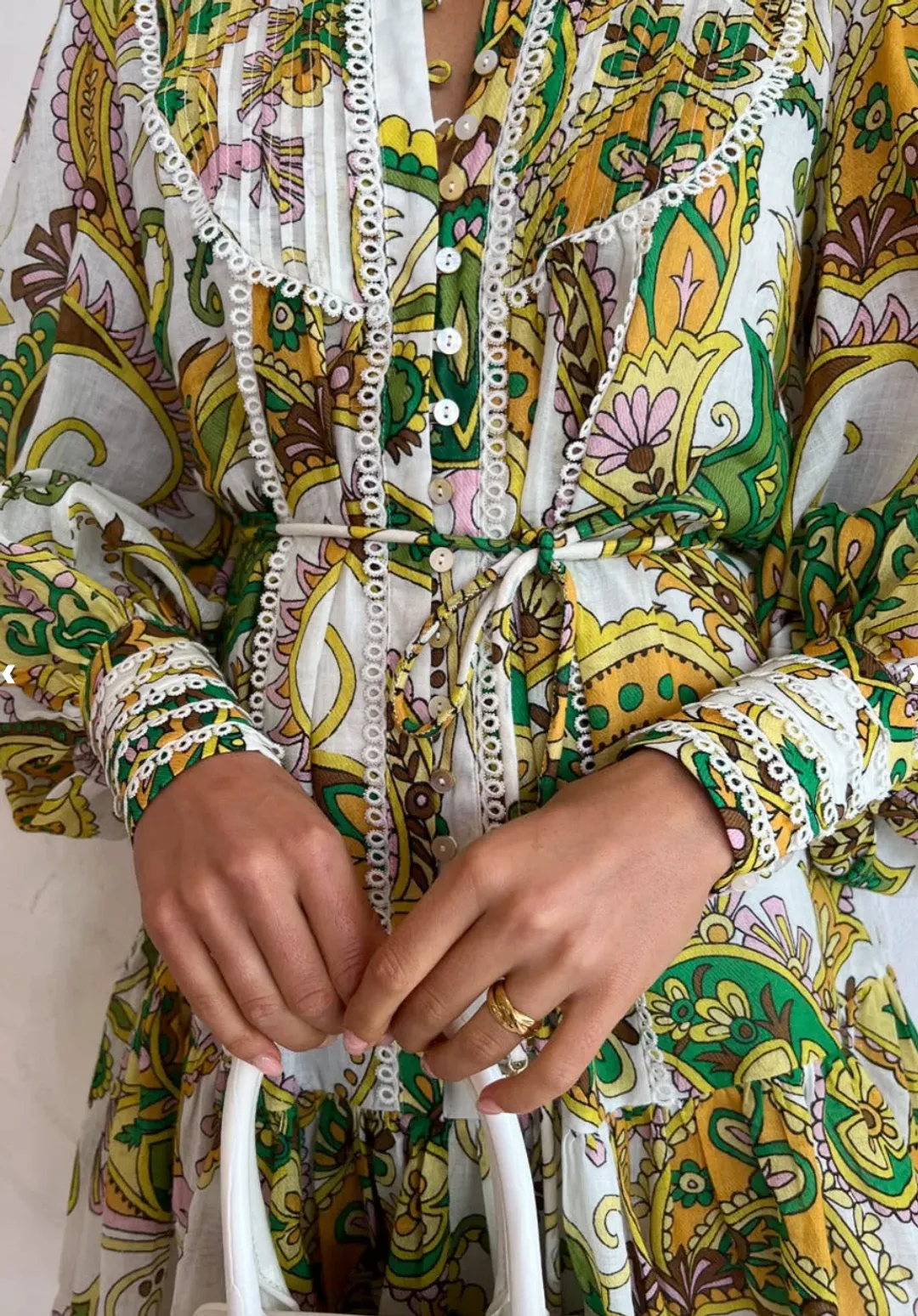 Alemais Octavia Ruffle Mini Dress Green Size 8 for rent on The Volte - main image