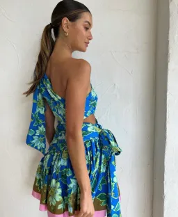Alemais Winnie One Shoulder Mini Dress Blue Size 8 for rent on The Volte - image 2