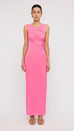 Scanlan Theodore Italian Mesh Gathered Dress Pink Size 6 / XS for rent on The Volte - image 1