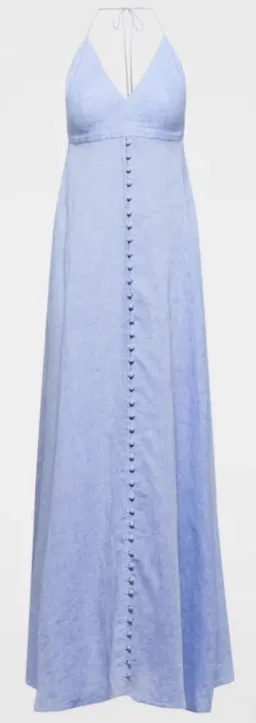 Scanlan Theodore Italian Linen Shoestring Dress Mauve Size 8 for rent on The Volte - image 3