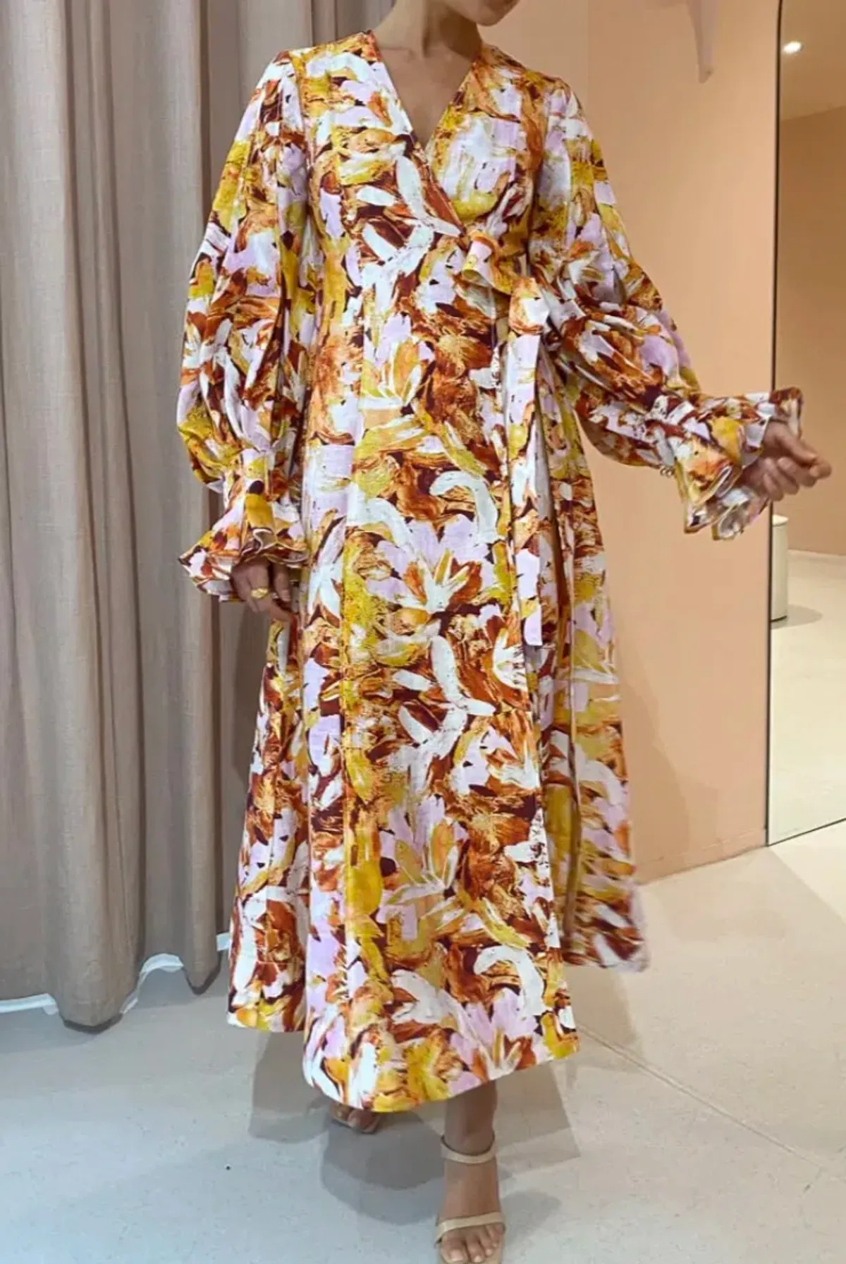 Acler Lydford Midi Dress Lilac Blush Size 14 for rent on The Volte - main image