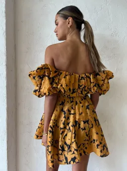 Acler York Mini Dress in Night Garden Print Size 8 for rent on The Volte - image 2