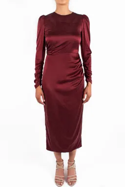 Zimmermann Draped Dress Burgundy Size 3/ Au 14 for rent on The Volte - image 1