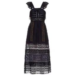 Self Portrait Bluebell Lace Insert Midi Dress Navy Size 10 for rent on The Volte - image 6