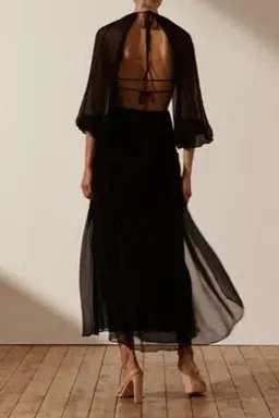 Shona Joy Safira Cut Out Backless Midi Dress Black Size 10 for rent on The Volte - image 2