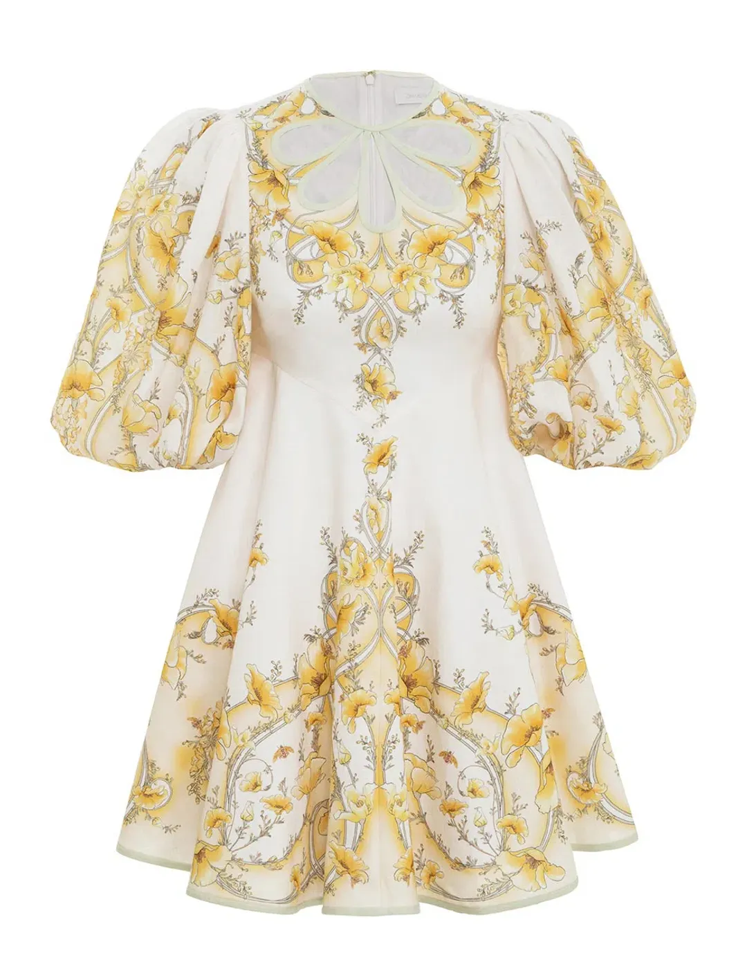 Zimmermann Jeannie Keyhole Mini Dress Yellow Poppy AU12 for rent on The Volte - main image