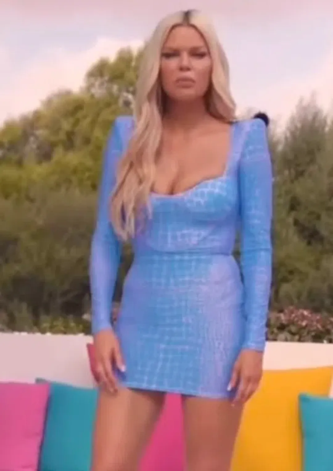 Alex Perry Howell Printed Stretch-jersey Mini Dress Blue Size 8 for rent on The Volte - main image