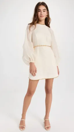Zimmermann Rouleau Chain Mini Dress Cream Size 2/Au 12 for rent on The Volte - image 3