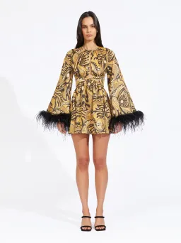 Alice McCall Dust Feather Mini Dress Gold Size 2/ AU 6 for rent on The Volte - image 2