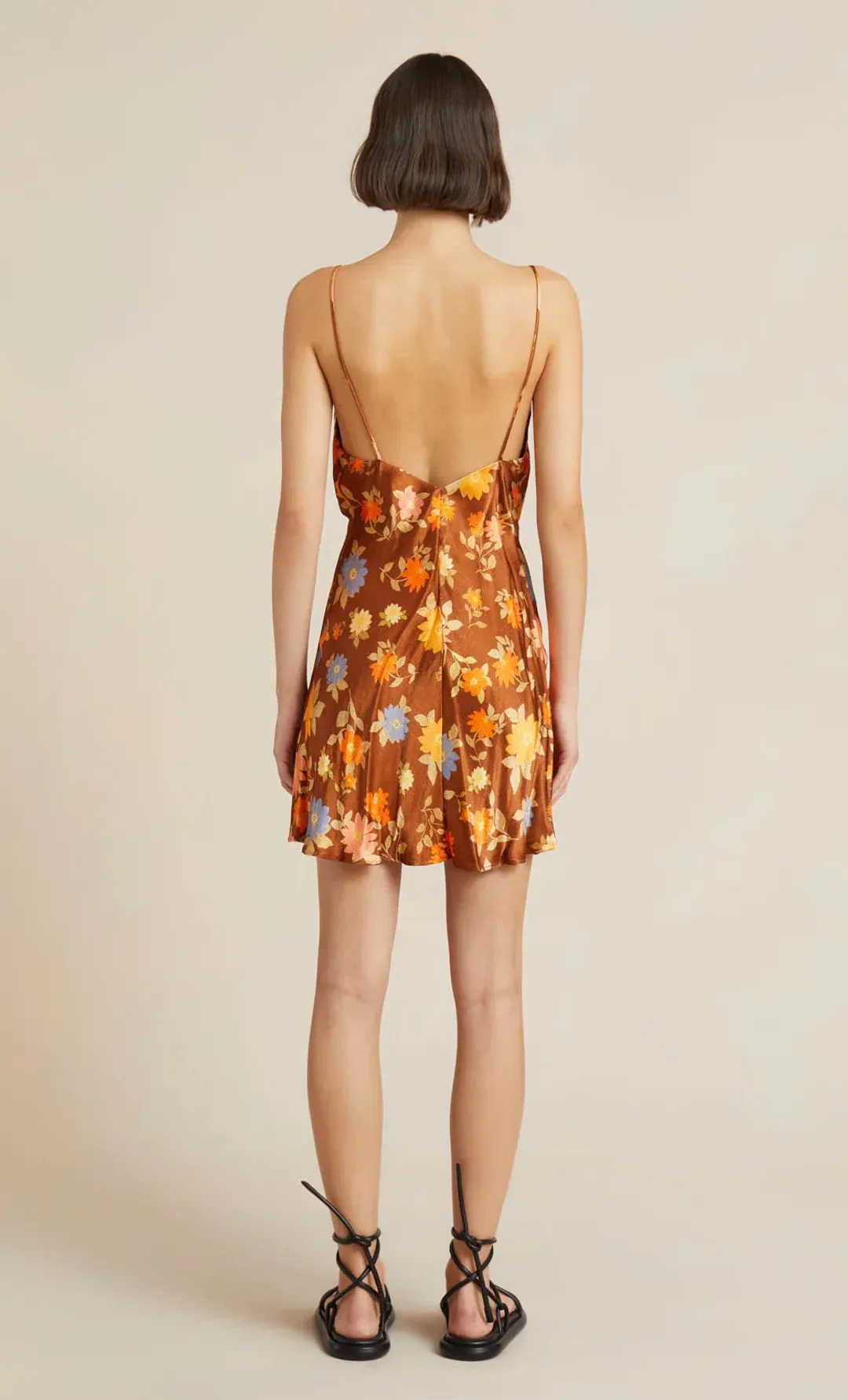 Bec & Bridge Carmen Floral satin mini dress Orange Size AU 8 for rent on The Volte - main image