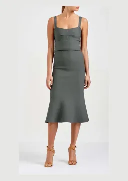 Scanlan Theodore Bralette Dress Safari Green Size AU 8   for rent on The Volte - image 1