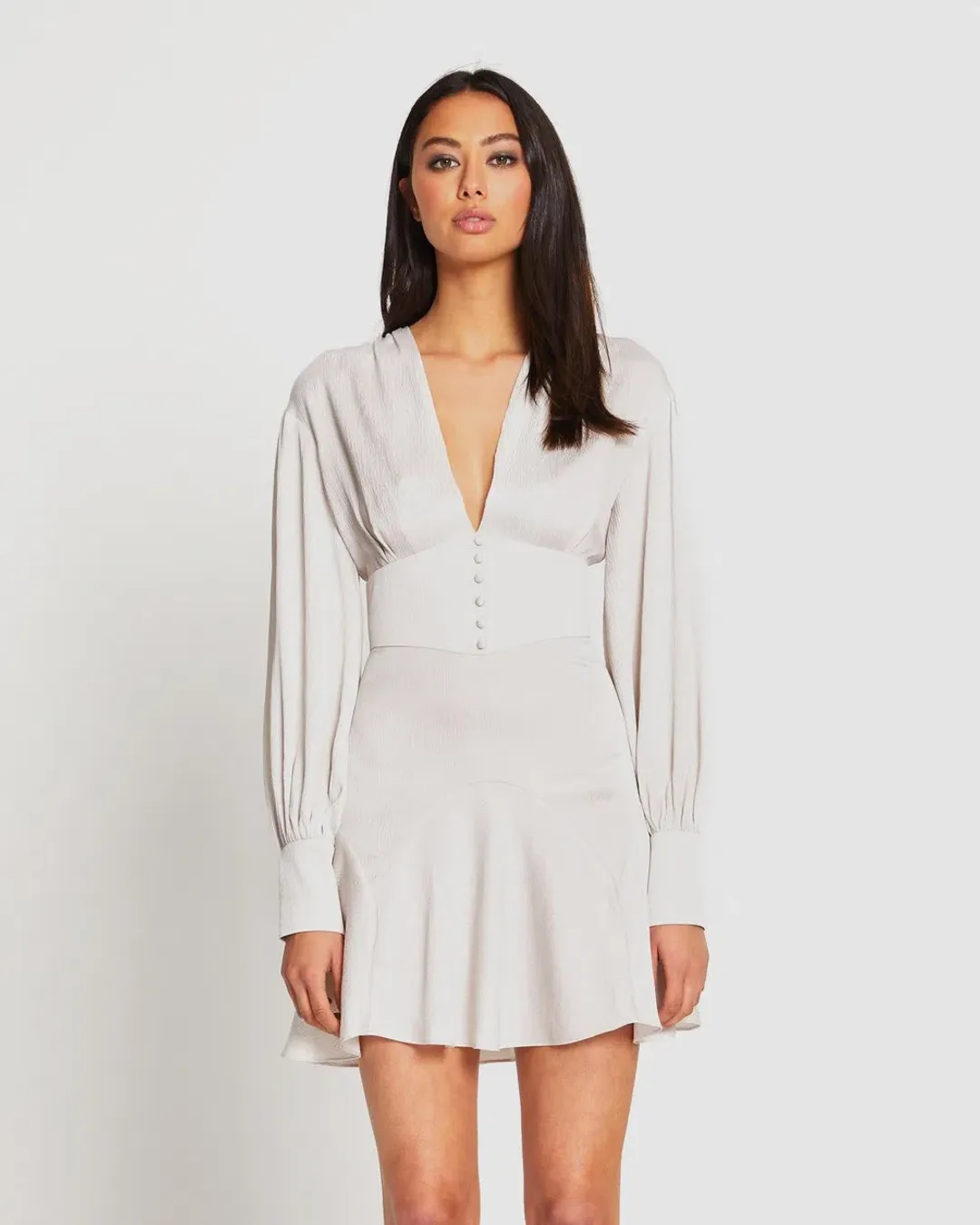 Alice McCall Stone Mexicola Mini Dress Grey Size AU 12 for rent on The Volte - main image