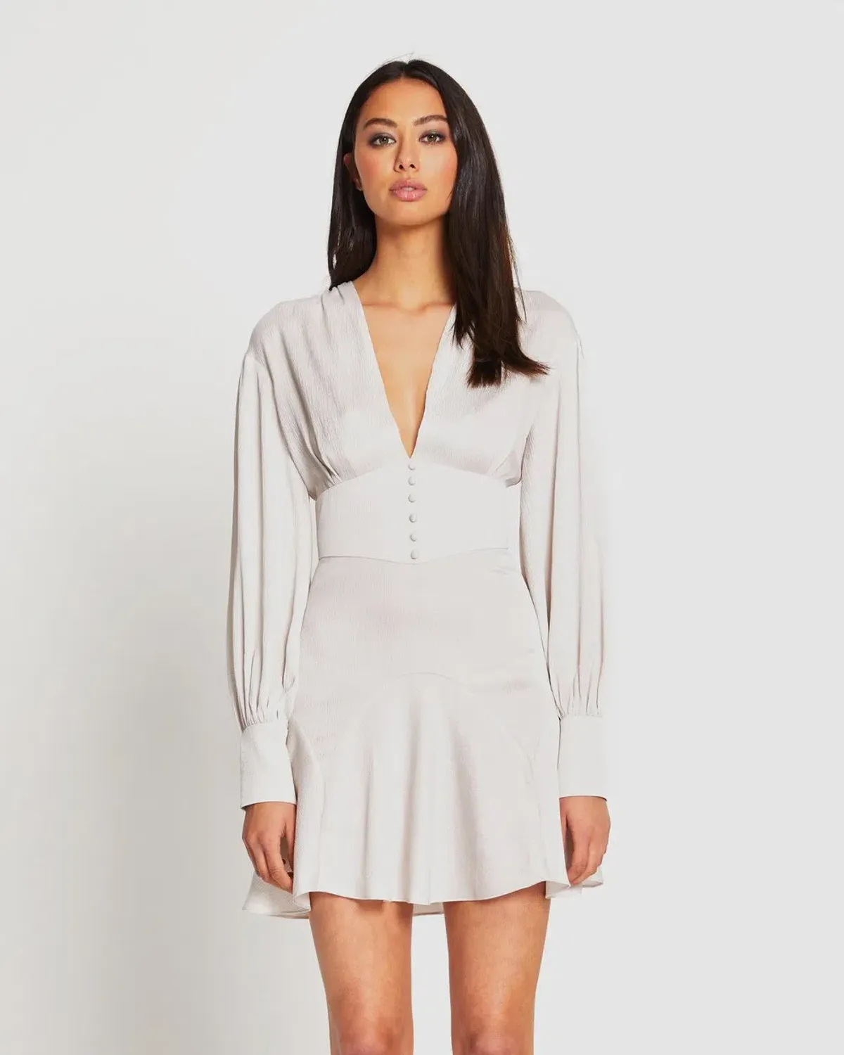 Alice McCall Stone Mexicola Mini Dress Grey Size AU 12 for rent on The Volte - main image