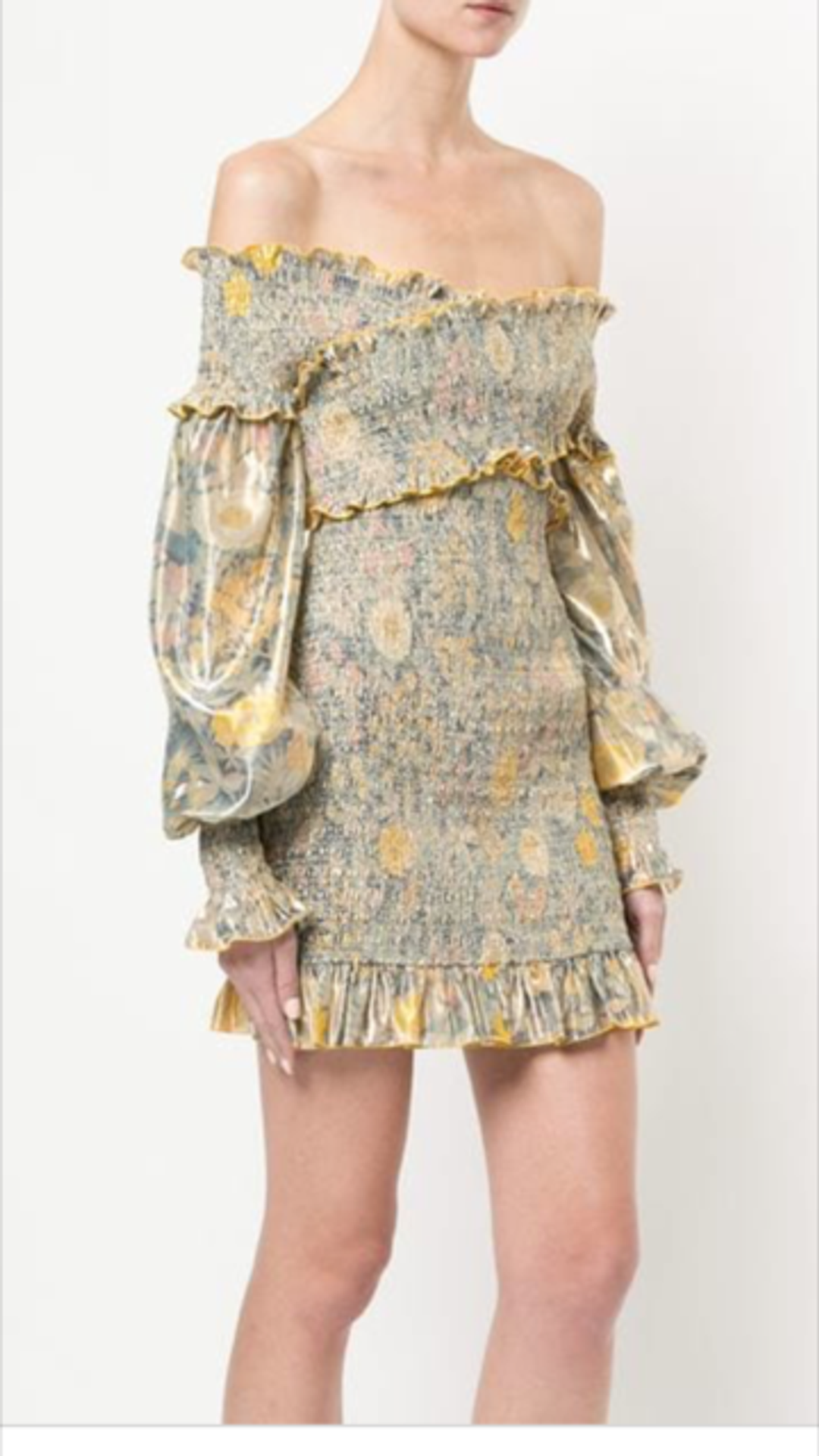 Alice McCall Higher Love Dress Blue & Gold Size 6 for rent on The Volte - main image