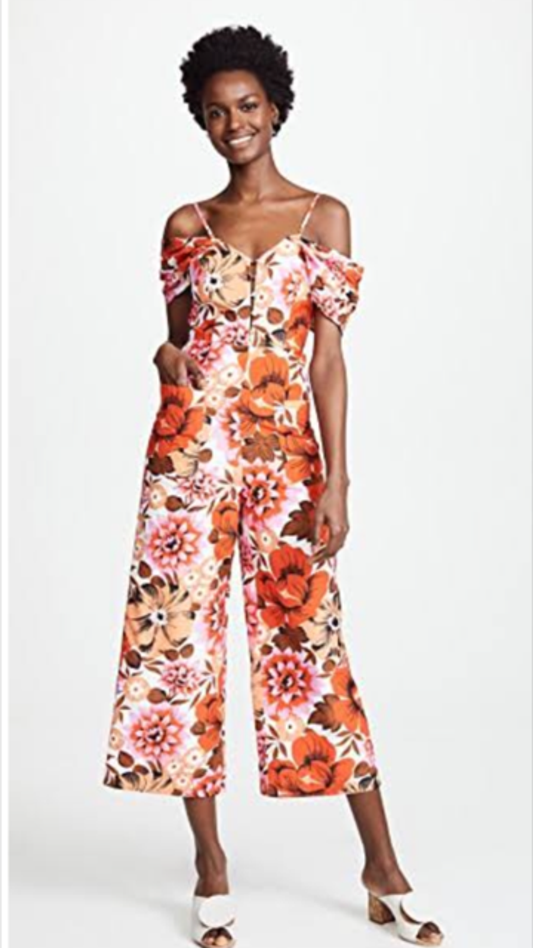 Alice McCall Stop and Stare Orange Floral Jumpsuit Size 4 for rent on The Volte - main image