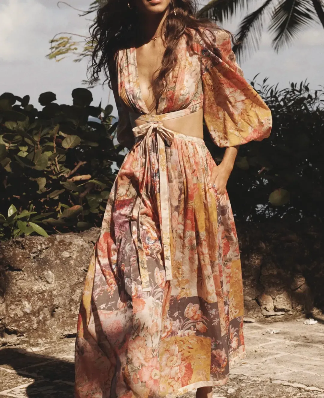 Zimmermann Pattie Patchwork Long Dress Floral Size 3 / AU 14 for rent on The Volte - main image