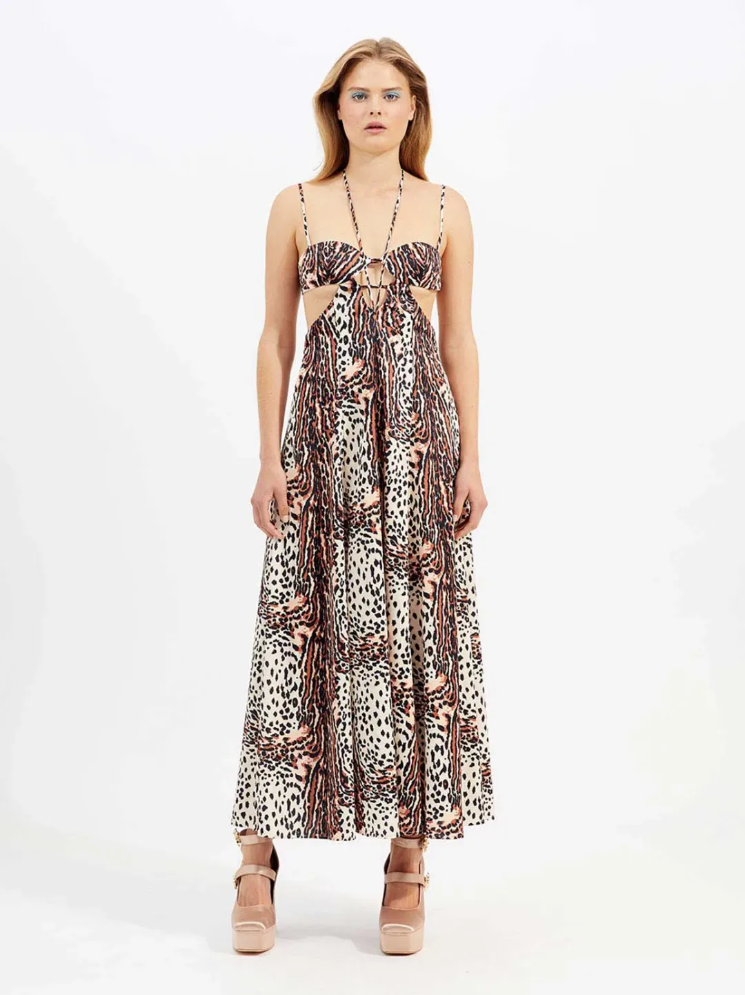 Alice McCall Havana Affair Midi Dress in Tigers Eye Size 10 / M for rent on The Volte - main image
