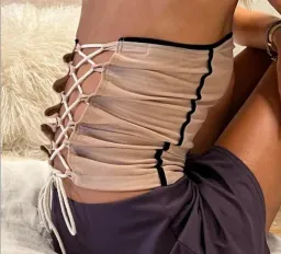 With Harper Lu Contrast Corset Blush One Size  for rent on The Volte - image 2