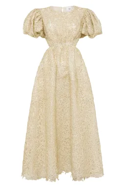 Aje Patina Lace Midi Dress Ivory Size 8 / S for rent on The Volte - image 5