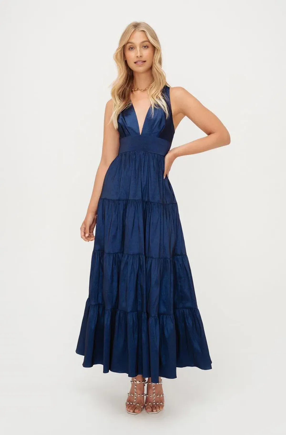 Sheike Galleria Maxi Dress Navy Blue Size 8 for rent on The Volte - main image
