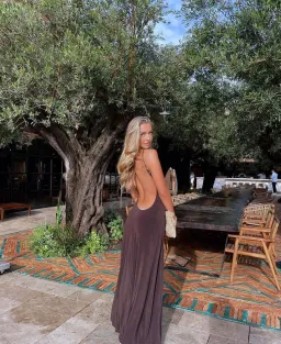 One Mile the Label Sammy Maxi Dress in Cocoa Brown Size M for rent on The Volte - image 2